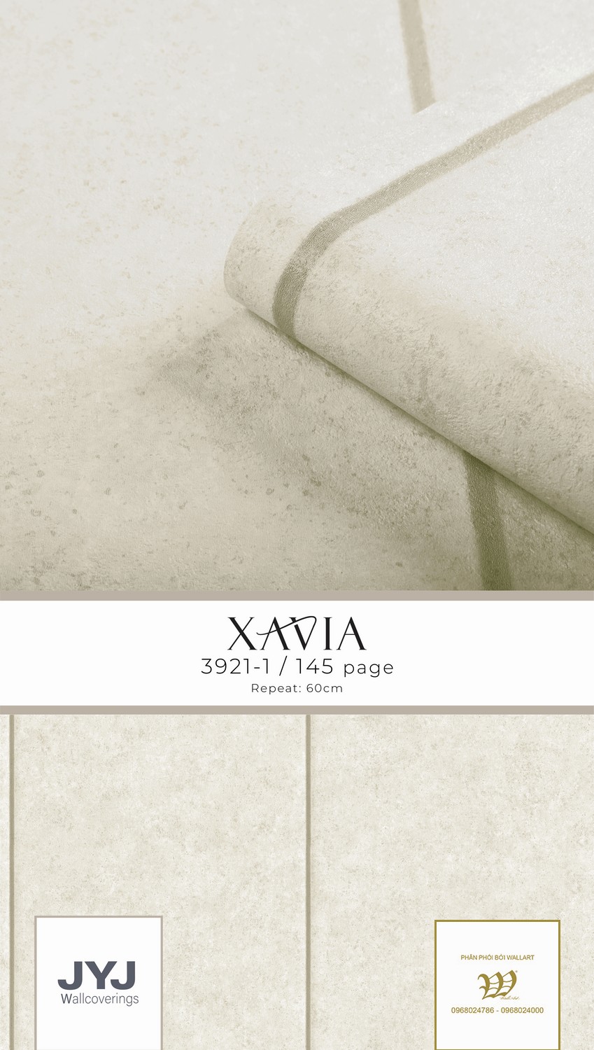Giấy dán tường xi măng kẻ sọc Xavia 3921-1